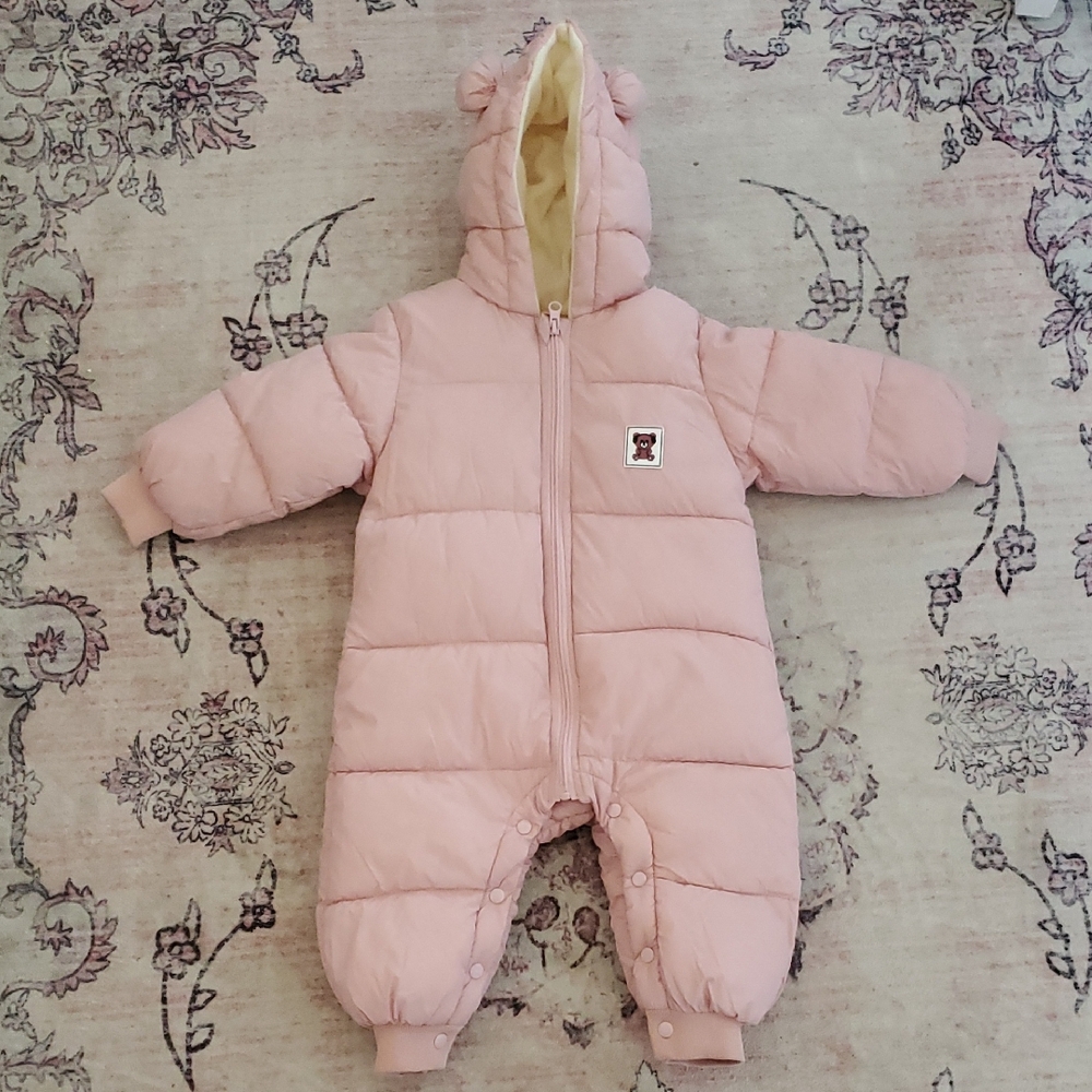 Pink Hooded Kids One Piece